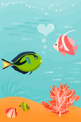 Image de deux poissons (fond d& 39 écran pour téléphone mobile)
