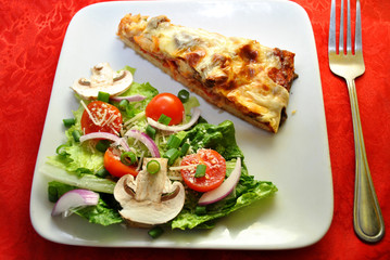 Yummy Salad and Pizza