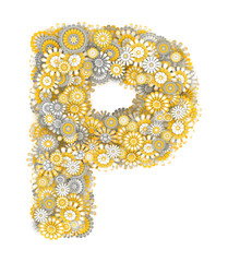 Letter from camomile flowers