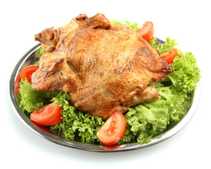 Tasty whole roasted chicken