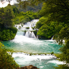 Fototapeta premium Wodospady w Parku Narodowym Krka, Chorwacja