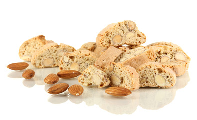 Aromatic cookies cantuccini isolated on white