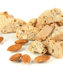 Aromatic cookies cantuccini isolated on white