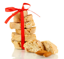 Aromatic cookies cantuccini isolated on white