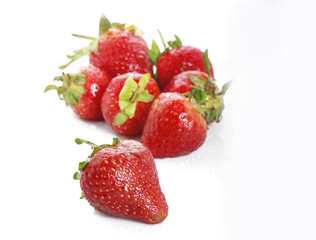 Beautiful strawberries isolated on white