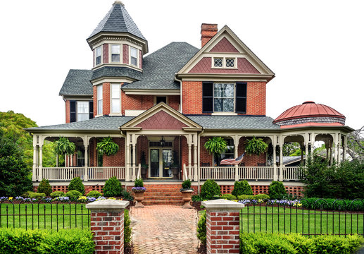 Victorian House on White