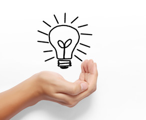 Bulb light on hand