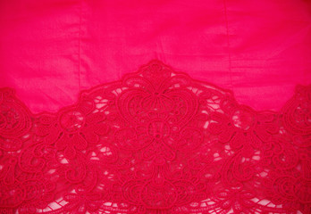 red fabric with ornament