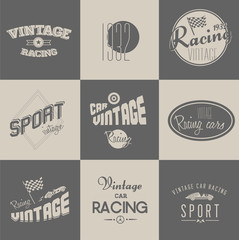 Vintage car racing badges