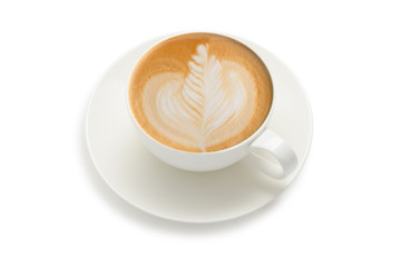 Latte art on white background