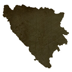 Dark silhouetted map of Bosnia and Herzegovina
