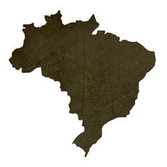 Obraz premium Dark silhouetted map of Brazil