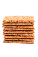 Wholesome biscuits with cereal isolated on white.