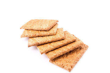 Wholesome biscuits with cereal isolated on white.