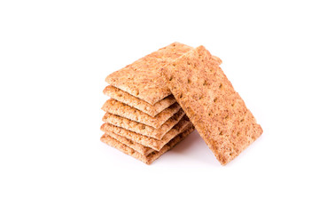 Wholesome biscuits with cereal isolated on white.