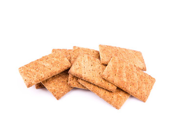 Wholesome biscuits with cereal isolated on white.