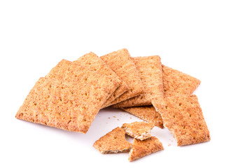 Wholesome biscuits with cereal isolated on white.