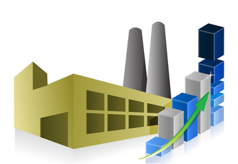 business graph, Factory, power plant