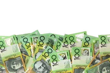 Foto op Canvas Australische geldgrens over wit © robynmac