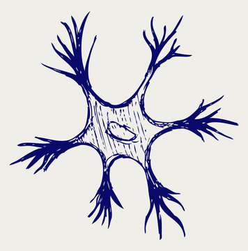 Illustration neuron. Doodle style