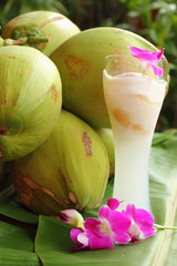 Coconut with coconut water