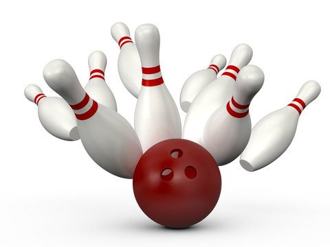 Bowling Ball Crast into Pins