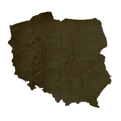 Dark silhouetted map of Poland