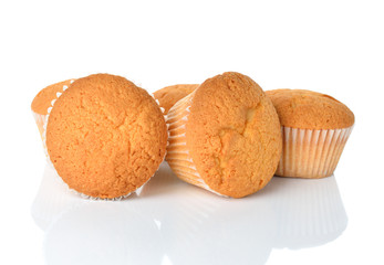 Muffins on white background