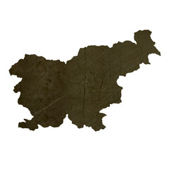 Dark silhouetted map of Slovenia