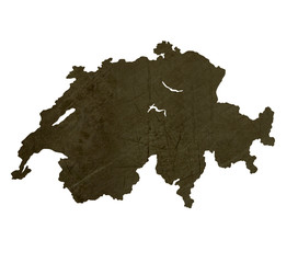 Obraz premium Dark silhouetted map of Switzerland