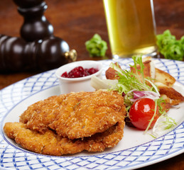 Schnitzel with salad