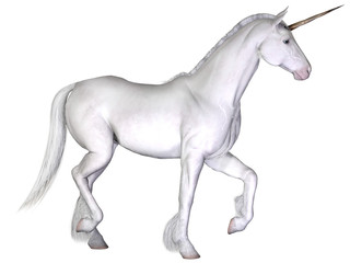 Obraz na płótnie Canvas Unicorn, samodzielnie na białym tle