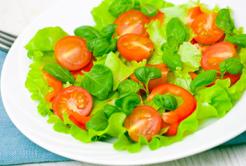 fresh vegetable salad on plate