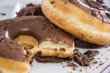 Chocolate Donuts on a plate