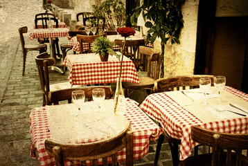 old-fashioned Cafe terrace