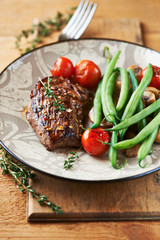 Rustic steak with vegetables 