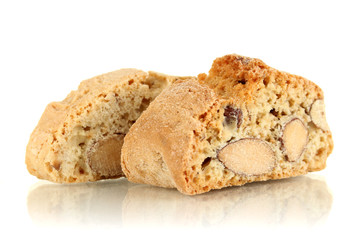 Aromatic cookies cantuccini isolated on white