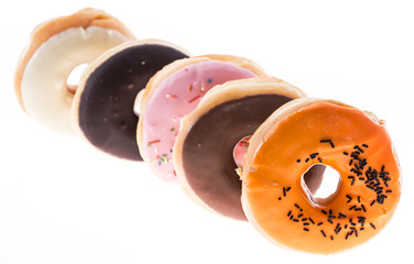 Mixed Donuts isolated on white
