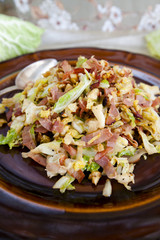 kapusta młoda boczek smażone fried cabbage bacon