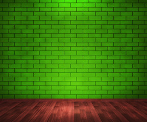 Green Brick Room Background