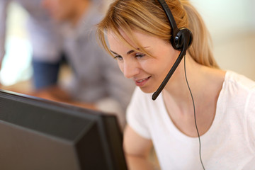 Portrait of sales service operator