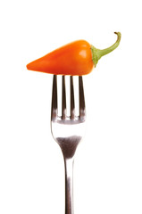Fototapeta na wymiar Hot Chilli Peppers na widłach