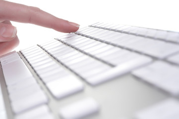  female hands touching computer keyboard