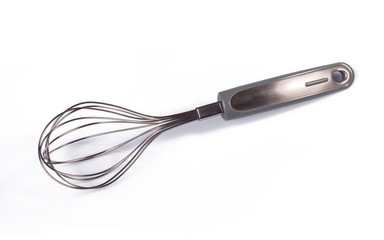 Stainless kitchen whisk isolated