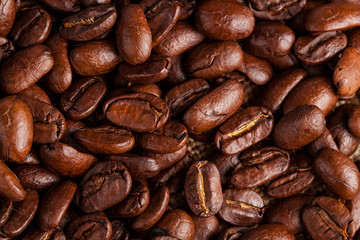 Brown coffee background. close-up