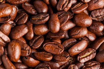 Brown coffee background. close-up