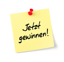 Notizzettel Jetzt gewinnen