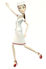 cartoon nurse - happy