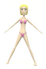 female character in swimsuit - pose