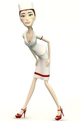 cartoon nurse in sexy pose